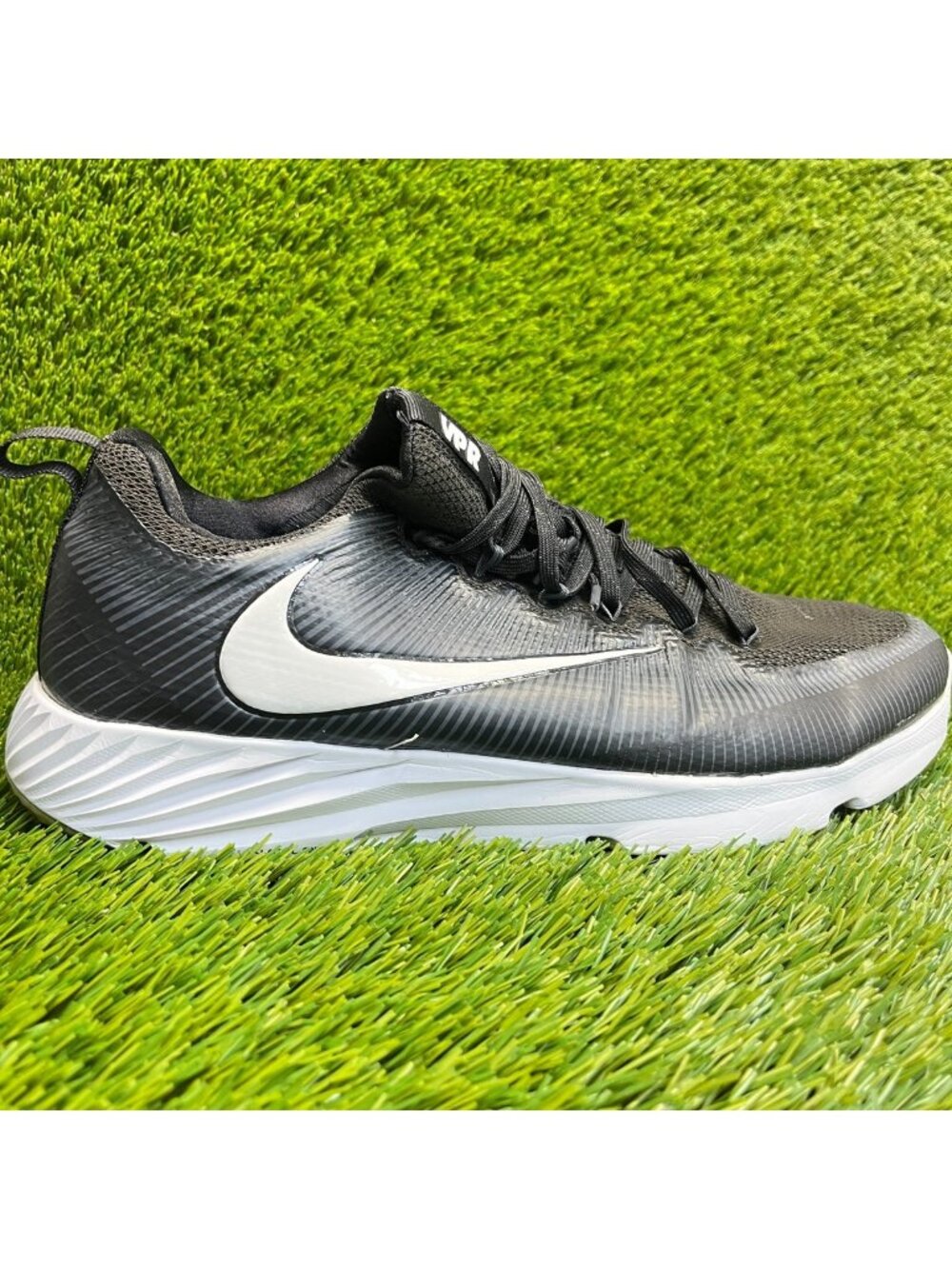 Nike Vapor Speed Turf Mens Size 12 Black White Outdoor Running Football Cleats